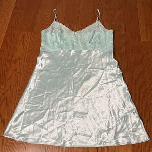 M light blue turquoise lace nightgown nightdress comfy relaxed Nine & Company
